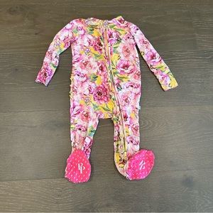 Posh Peanut Ruffled Zipper Footie Pajamas, 6-9 months